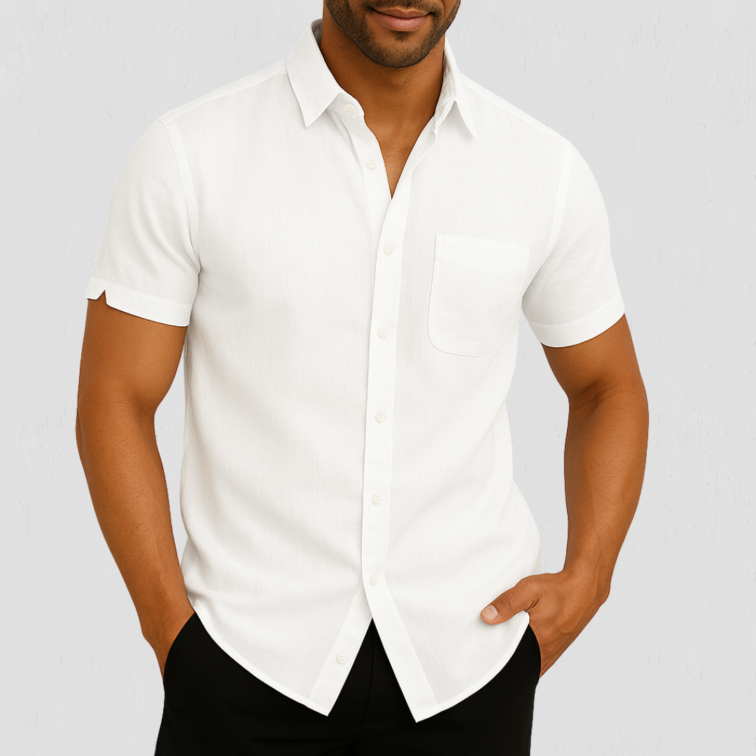 Matteo™ | Camicia da Uomo di Lusso a Maniche Corte con Spacco Distintivo sulla Manica