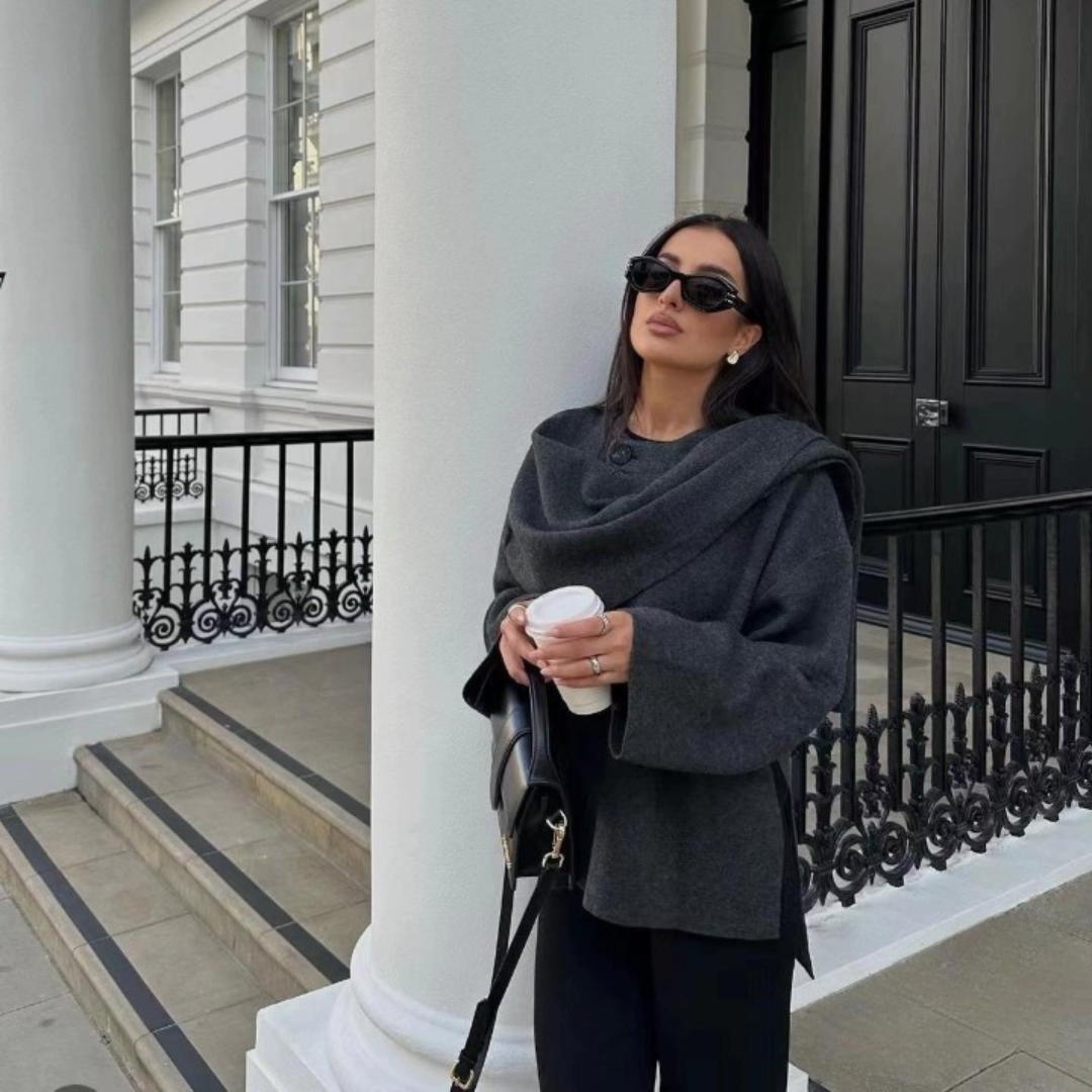 Vera Classe™ | MANTELLO ELEGANTE IN TESSUTO PREGIATO