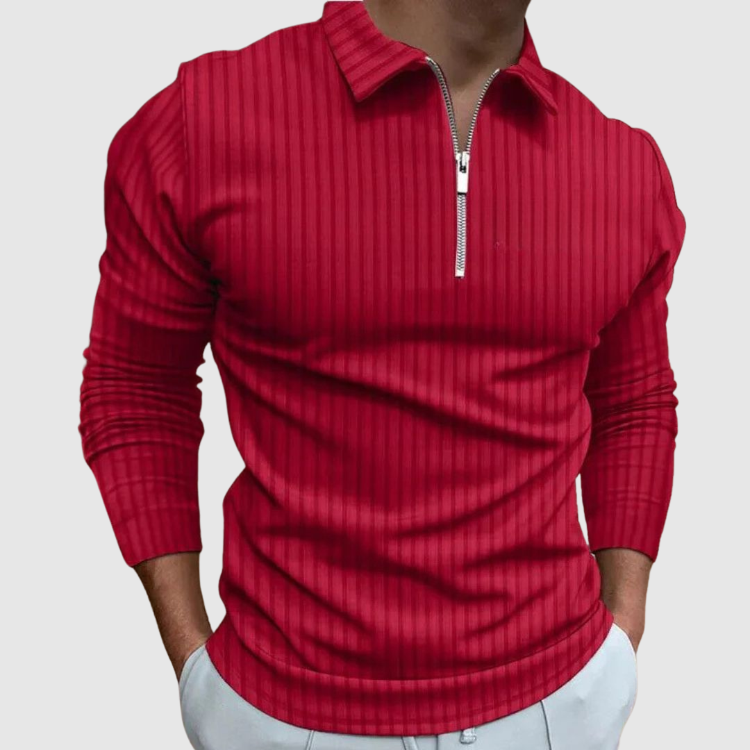Raffaele™ | Polo a maniche lunghe con zip