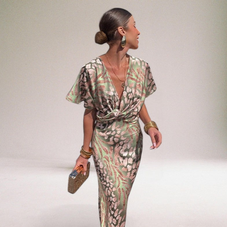 Vera Classe™ | Abito fluente con scollo a V ritorto due pezzi