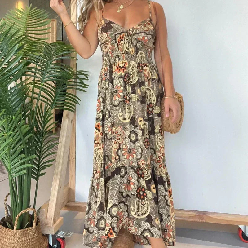 Andrea | Abito Lungo Boho Estivo – Stampa Floreale Vintage