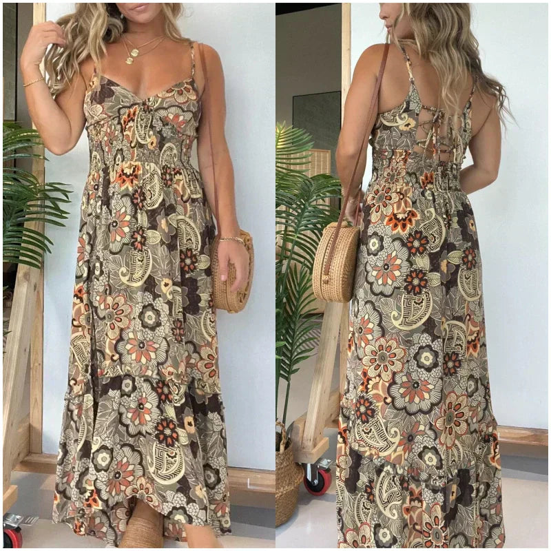 Andrea | Abito Lungo Boho Estivo – Stampa Floreale Vintage