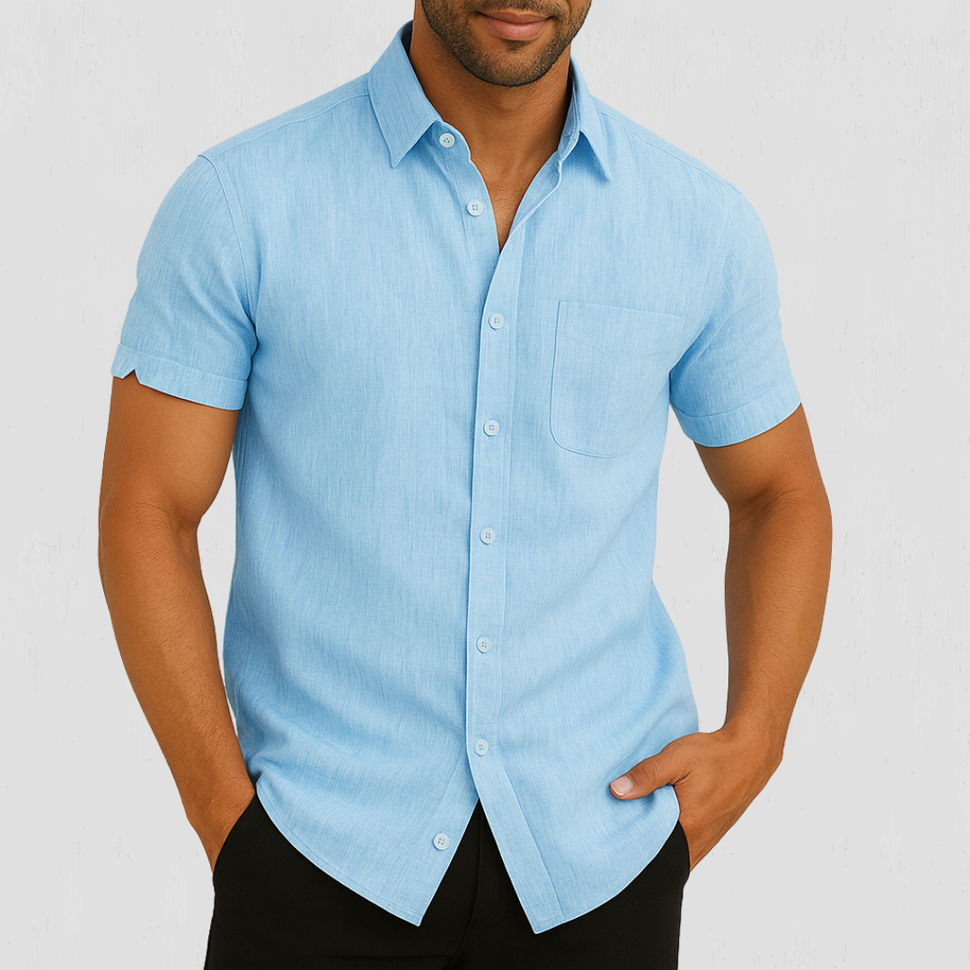 Matteo™ | Camicia da Uomo di Lusso a Maniche Corte con Spacco Distintivo sulla Manica