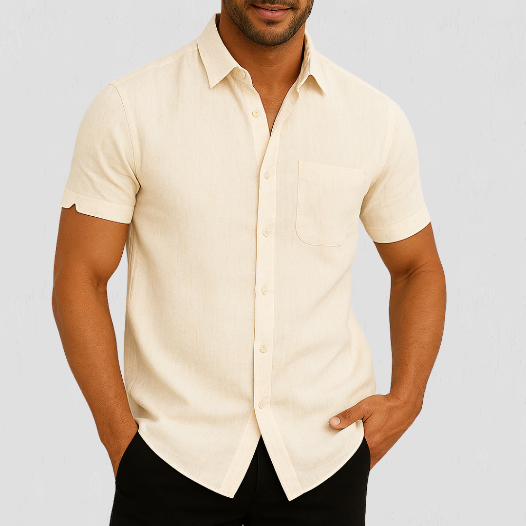 Matteo™ | Camicia da Uomo di Lusso a Maniche Corte con Spacco Distintivo sulla Manica
