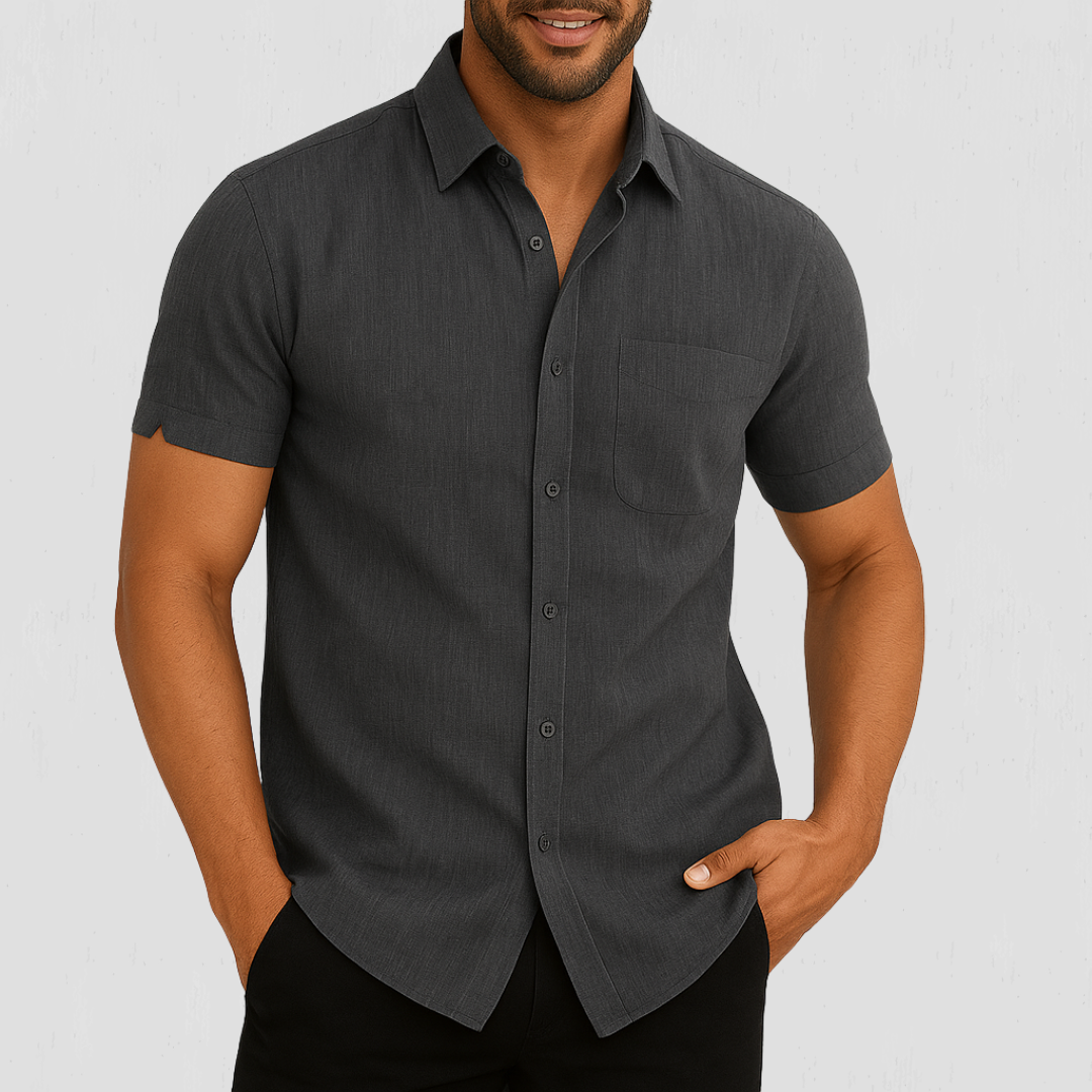 Matteo™ | Camicia da Uomo di Lusso a Maniche Corte con Spacco Distintivo sulla Manica