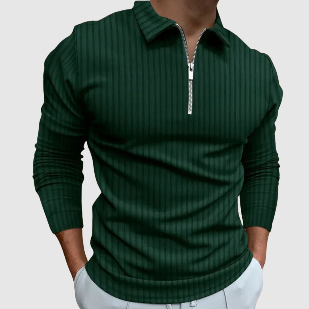 Raffaele™ | Polo a maniche lunghe con zip