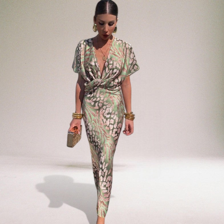 Vera Classe™ | Abito fluente con scollo a V ritorto due pezzi